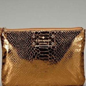 Kate spade foiled again rose gold cosmetic pouch